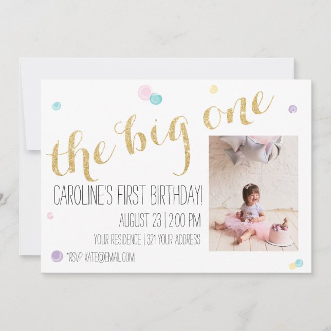 Invitation à l'anniversaire de la fille - Parties  (Devant)