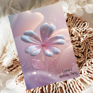 Invitation à l'anniversaire de la fleur d'or rose 