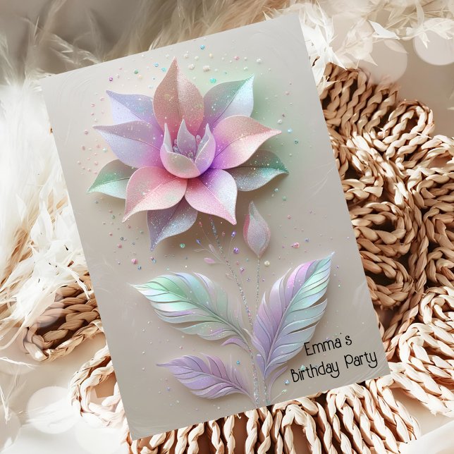 Invitation à l'anniversaire de la fleur d'or rose  (Créateur téléchargé)