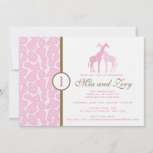 Invitation à l'anniversaire de la Girafe - Twin Gi
