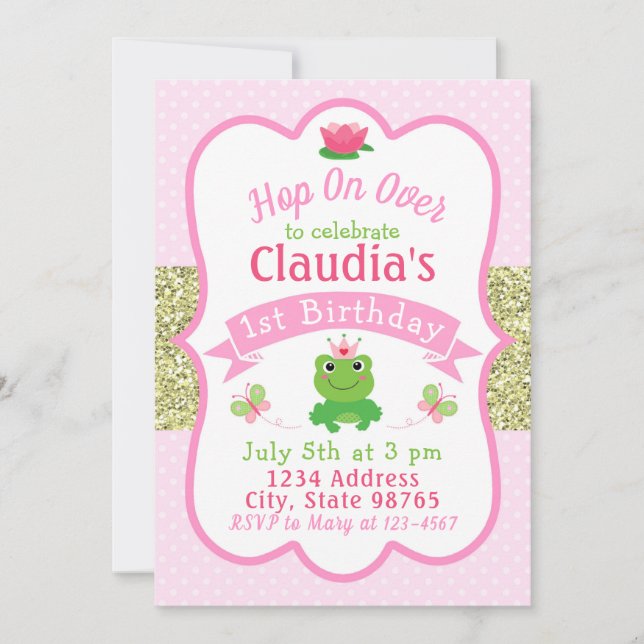 Invitation à l'anniversaire de la grenouille (Devant)