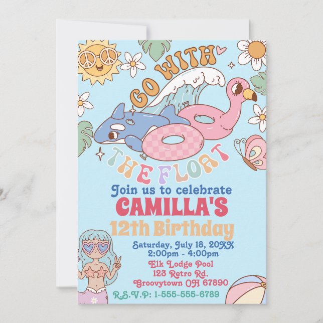 Invitation à l'anniversaire de la les années 70 su (Devant)