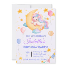 Invitation à l'anniversaire de la licorne modifiab