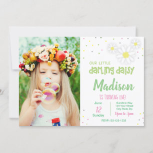 Invitation à l'anniversaire de la marguerite rose 