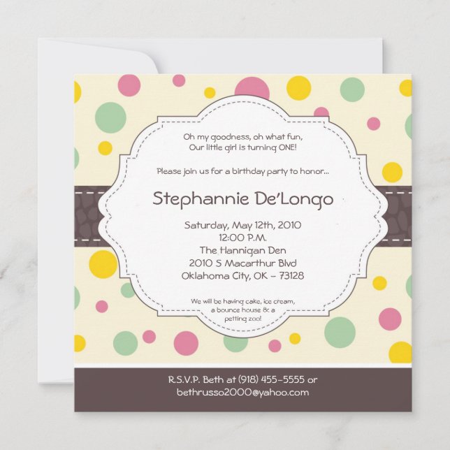 Invitation à l'anniversaire de la naissance de la  (Devant)