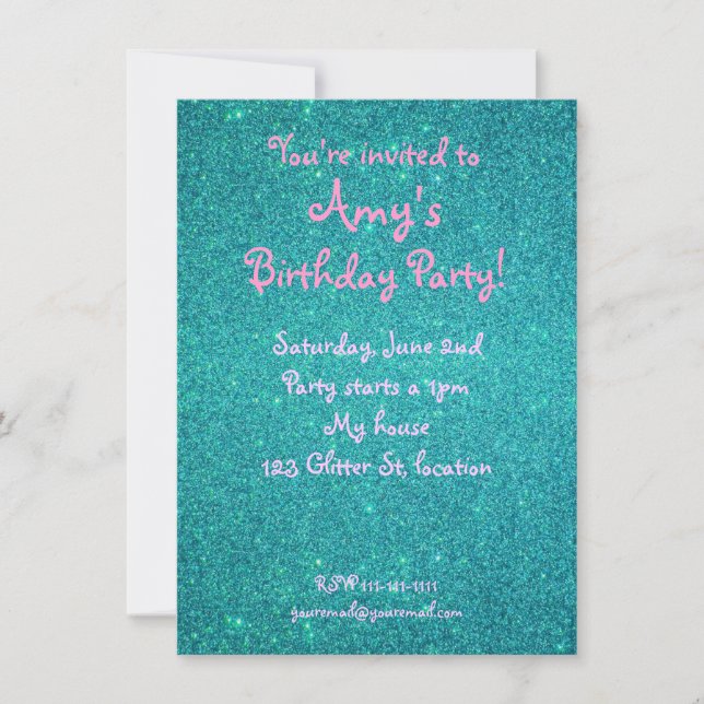 Invitation à l'anniversaire de la parties scintill (Devant)