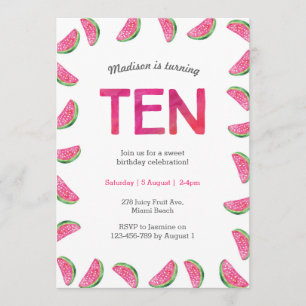 Invitation à l'anniversaire de la pastèque pour le