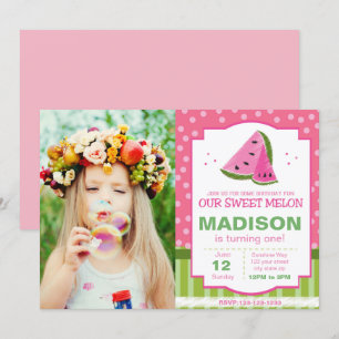 Invitation à l'anniversaire de la pastèque rayée a