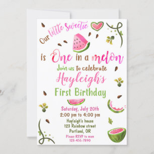 Invitation à l'anniversaire de la pastèque Une dan