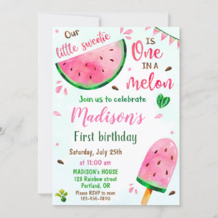 Invitation à l'anniversaire de la pastèque Une dan