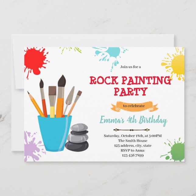 Invitation à l'anniversaire de la peinture rock (Devant)