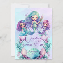 Invitation à l'anniversaire de la petite sirène