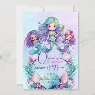 Invitation à l'anniversaire de la petite sirène