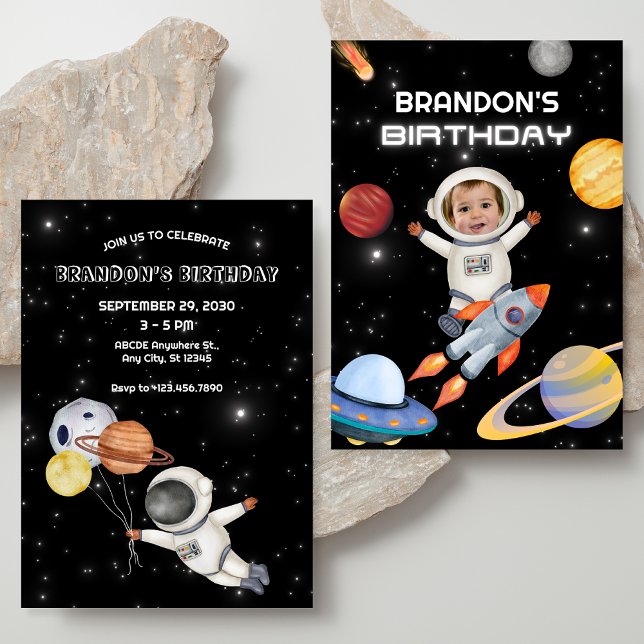 Invitation à l'anniversaire de la photo de l'astro (Créateur téléchargé)