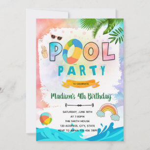 Invitation à l'anniversaire de la piscine de teint