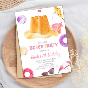 Invitation à l'anniversaire de la plage modifiable