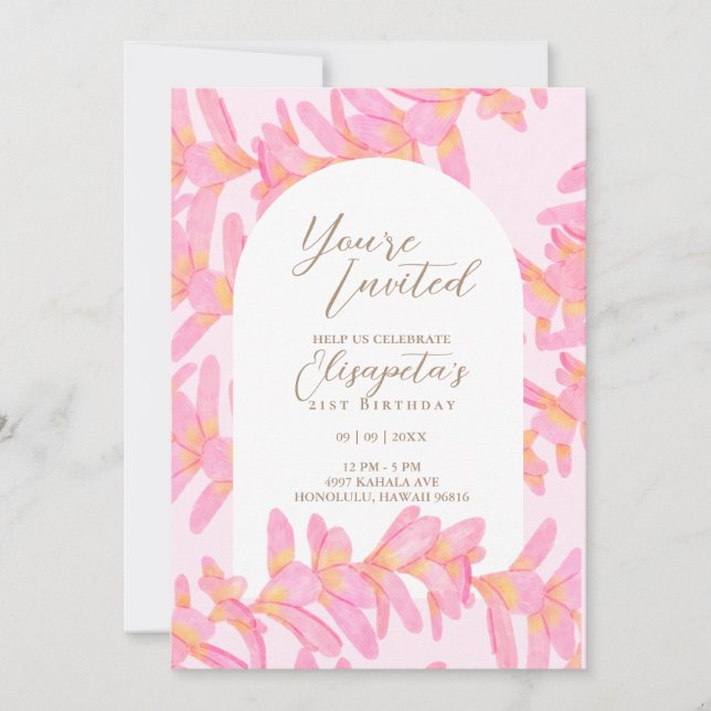 Invitation à l'anniversaire de la Plumeria (Devant)