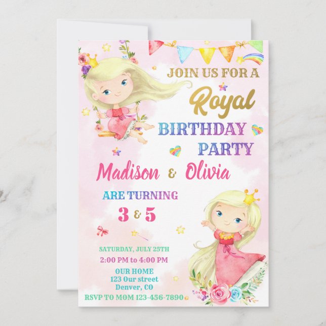 Invitation à l'anniversaire de la princesse (Devant)