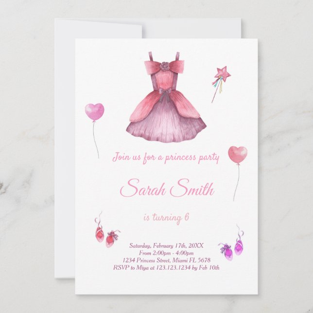 Invitation à l'anniversaire de la princesse (Devant)