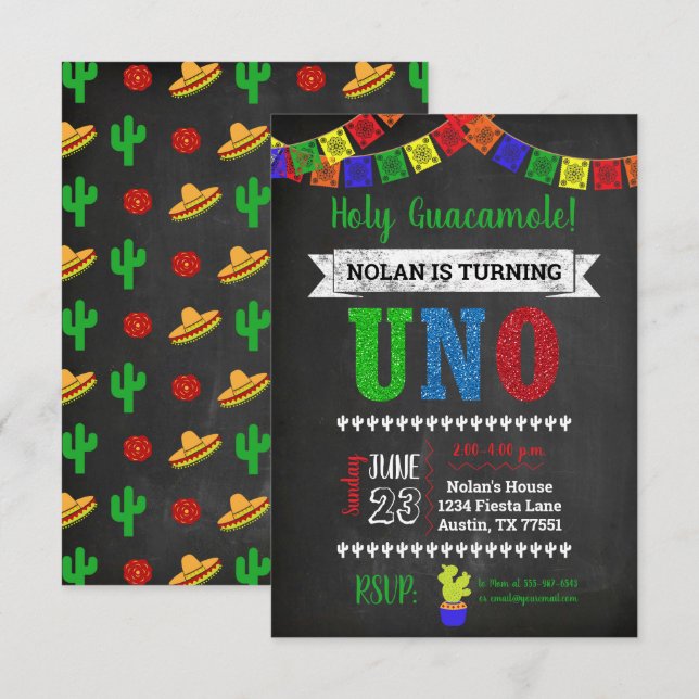 Invitation à l'anniversaire de la Saint-Guacamole (Devant / Derrière)