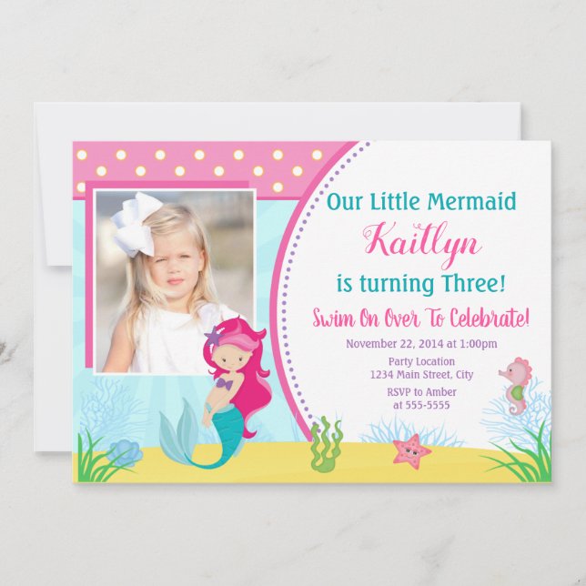 Invitation à l'anniversaire de la sirène, Fête de  (Devant)