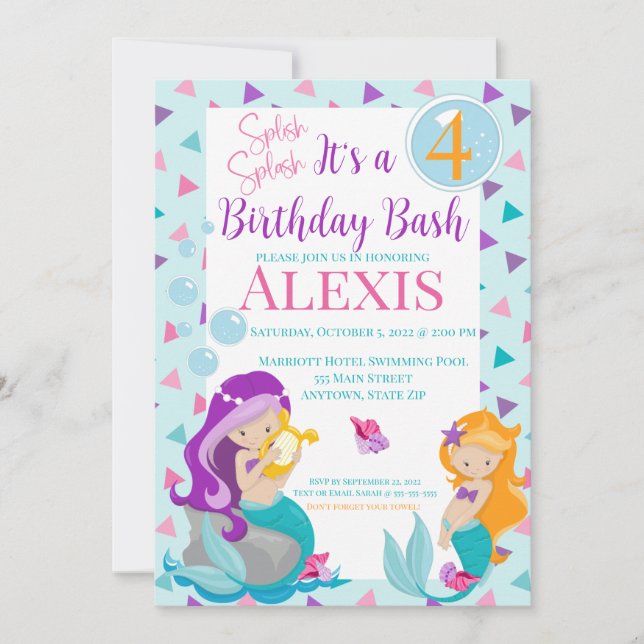 Invitation à l'anniversaire de la sirène, Invitati (Devant)