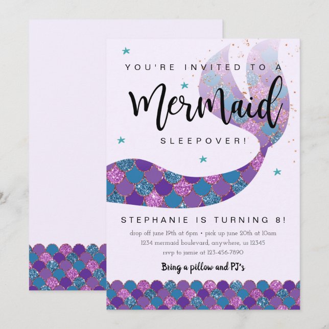 Invitation à l'anniversaire de la Sirène pour l'au (Devant / Derrière)