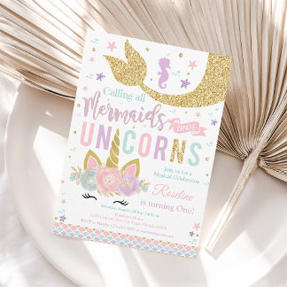 Invitation à l'anniversaire de la Sirène Unicorne