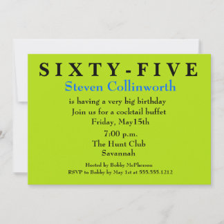 Invitation à l'anniversaire de la SOIXANTE-CINQUIÈ