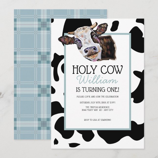 Invitation à l'anniversaire de la vache (Devant / Derrière)
