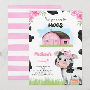 Invitation à l'anniversaire de la Vache mignonne