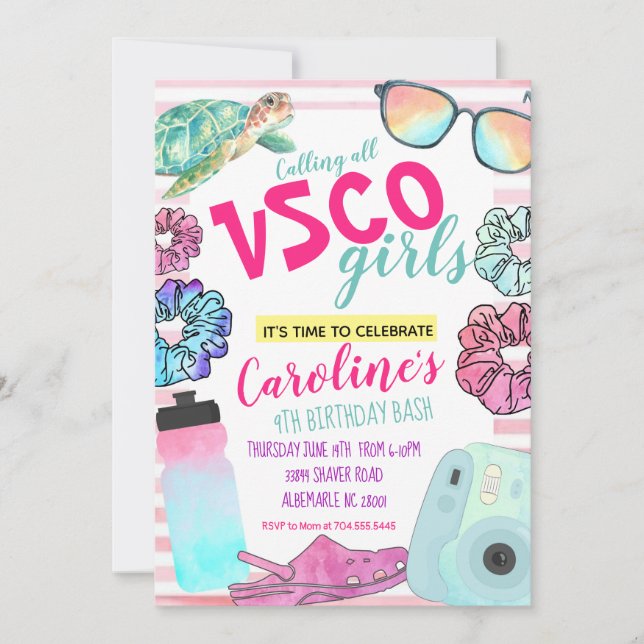 Invitation à l'anniversaire de la VSCO, projet d'a (Devant)