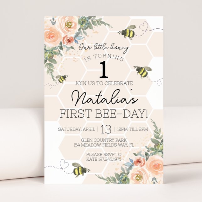 Invitation à l'anniversaire de l'abeille (Créateur téléchargé)
