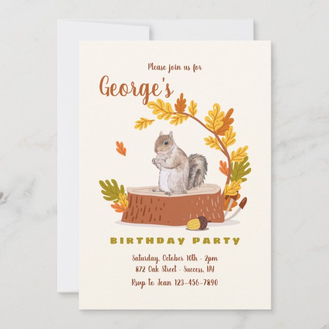 Invitation à l'anniversaire de l'arbre de forêt (Devant)