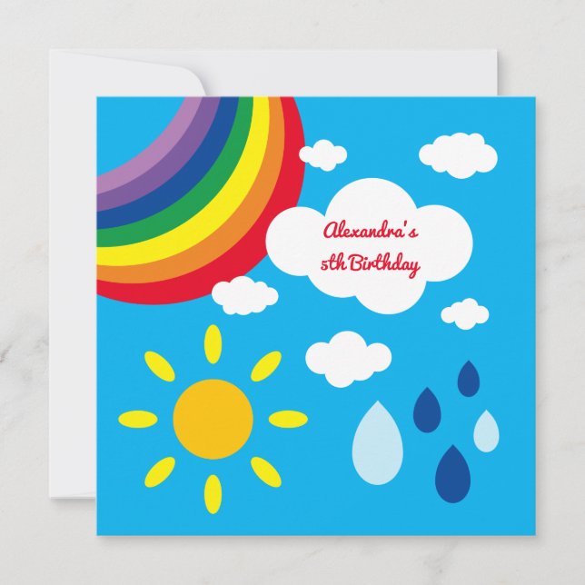 Invitation à l'anniversaire de l'arc-en-ciel perso (Devant)