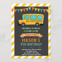 Invitation à l'anniversaire de l'autobus scolaire