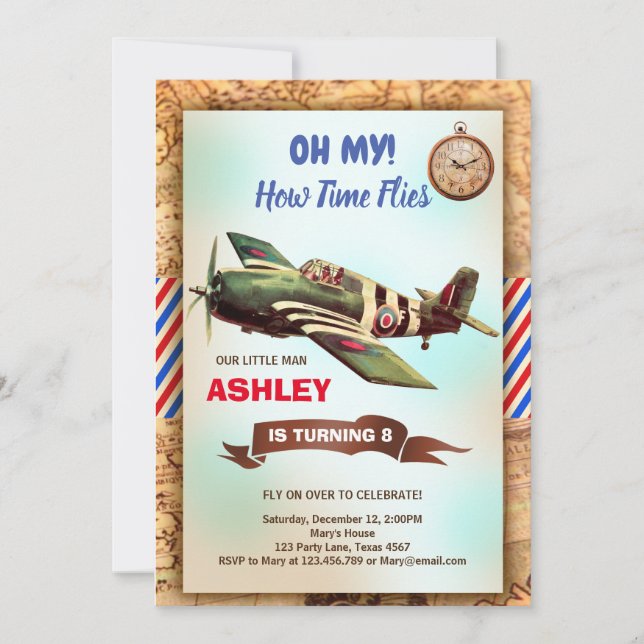 Invitation à l'anniversaire de l'avion (Devant)