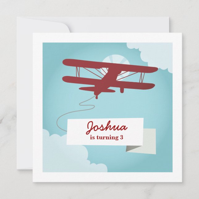 Invitation à l'anniversaire de l'avion (Devant)