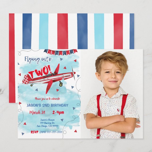 Invitation à l'anniversaire de l'avion (Devant / Derrière)