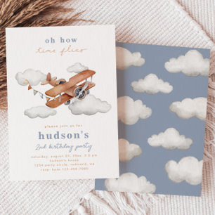 Invitation à l'anniversaire de l'avion vintage   A