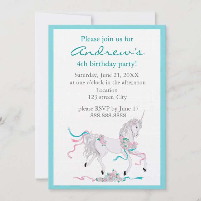 Invitation à l'anniversaire de l'enfant (Devant)