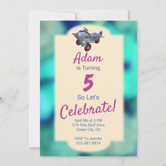 Invitation à l'anniversaire de l'enfant, n'importe (Devant)