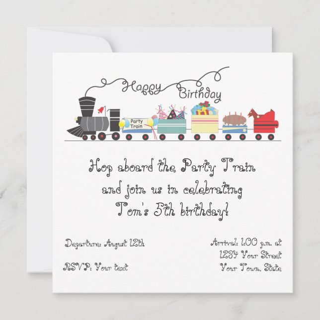 Invitation à l'anniversaire de l'enfant personnali (Devant)