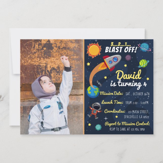 Invitation à l'anniversaire de l'espace mignon ave (Devant)