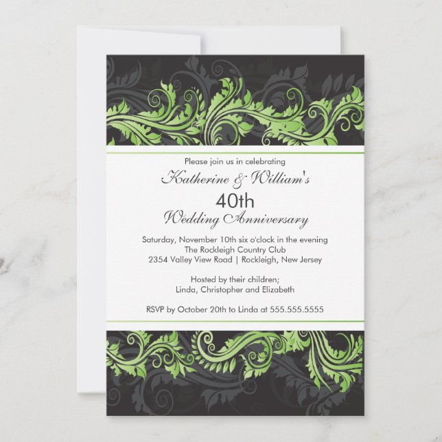 Invitation à l'anniversaire de l'événement Green B (Devant)