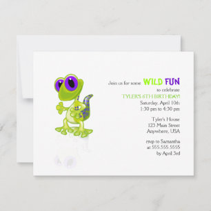 Invitation à l'anniversaire de Lime Green Gecko