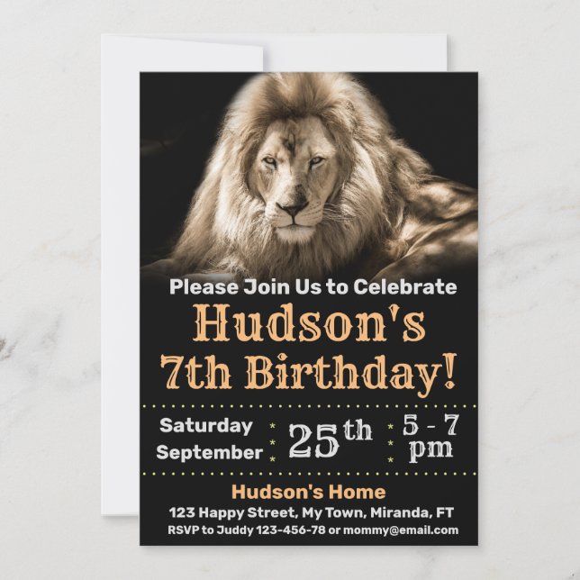 Invitation à l'anniversaire de Lion (Devant)