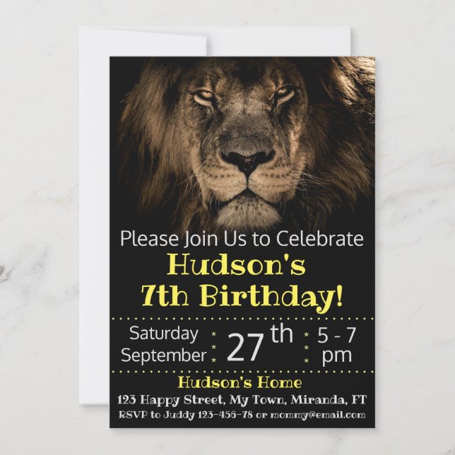 Invitation à l'anniversaire de Lion (Devant)