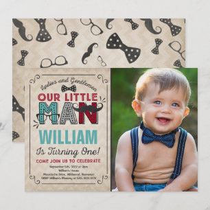 Invitation à l'anniversaire de Little Man Mustache