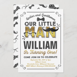 Invitation à l'anniversaire de Little Man Mustache